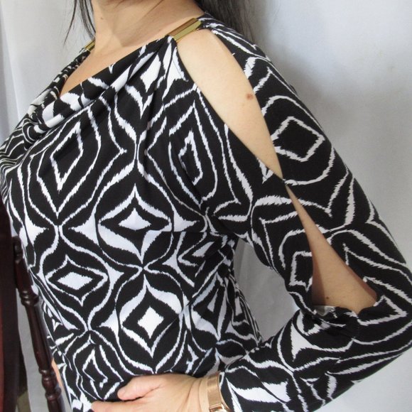 Michael Kors Tops - Michael Kors Print Cold Shoulder/Zebra Stripe Top